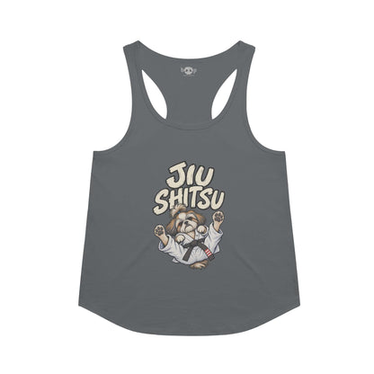 Jiu Shitsu racerback tank in Indigo