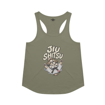 Jiu Shitsu racerback tank in military green