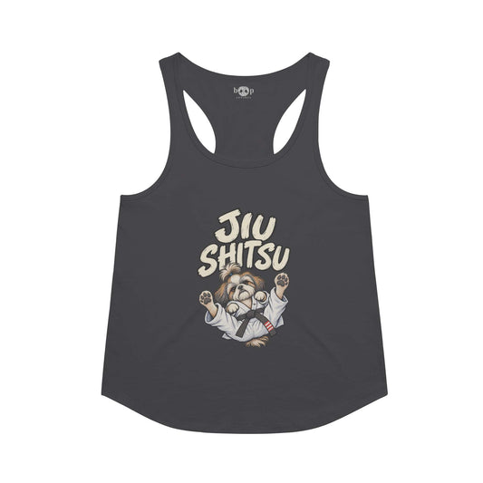 Jiu Shitsu racerback tank in Vintage Black