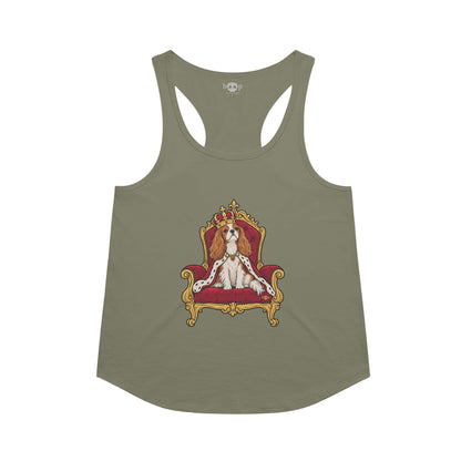 King Charles of the Cavaliers racerback tank in military green