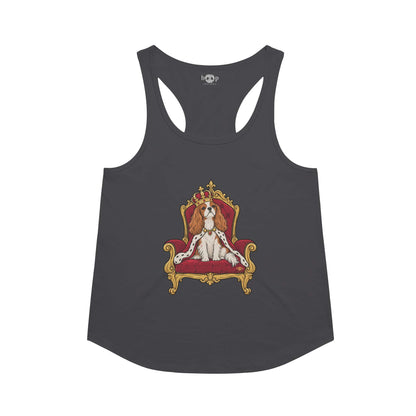 King Charles of the Cavaliers racerback tank in Vintage Black