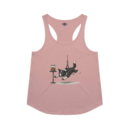 Mission: Impawsible racerback tank in Desert Pink