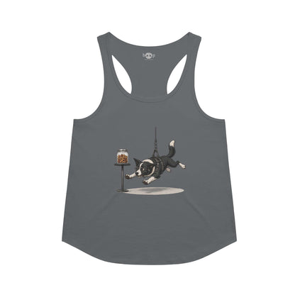 Mission: Impawsible racerback tank in Indigo