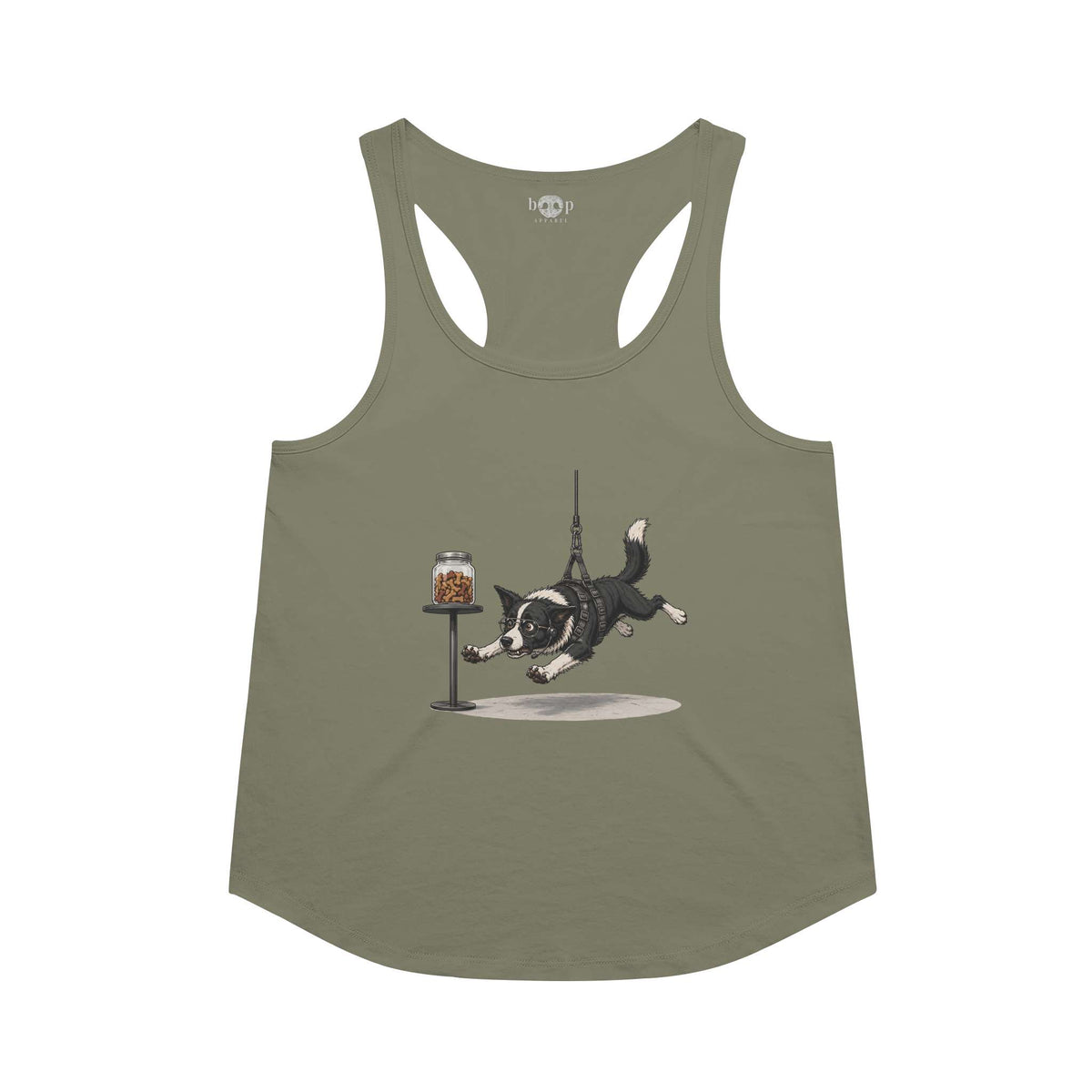 Mission: Impawsible racerback tank in military green