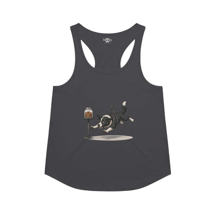 Mission: Impawsible racerback tank in Vintage Black