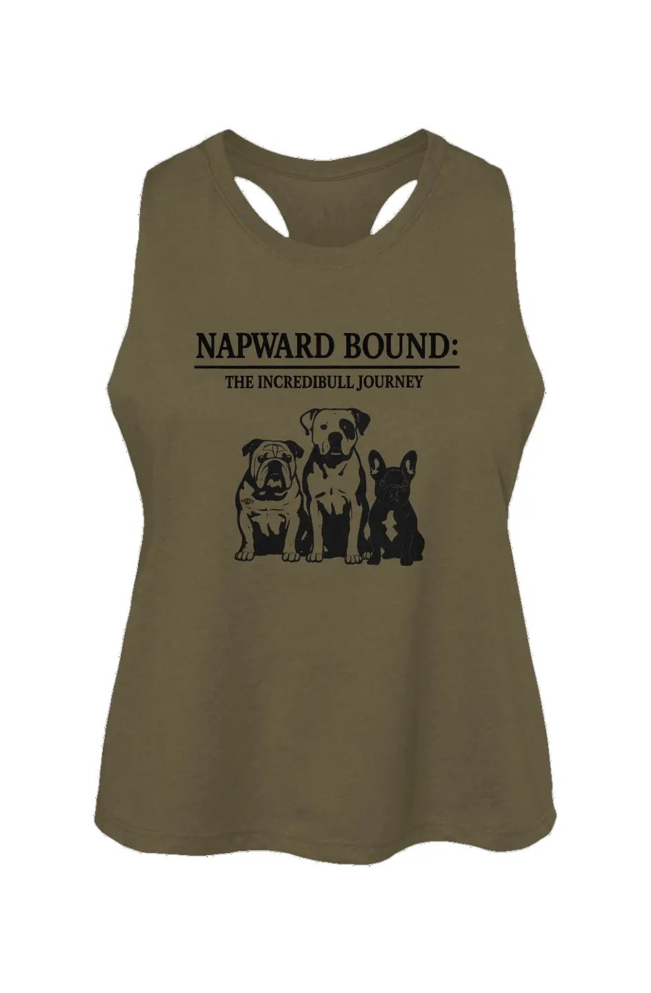 Napward Bound crop tank in Heather Olive