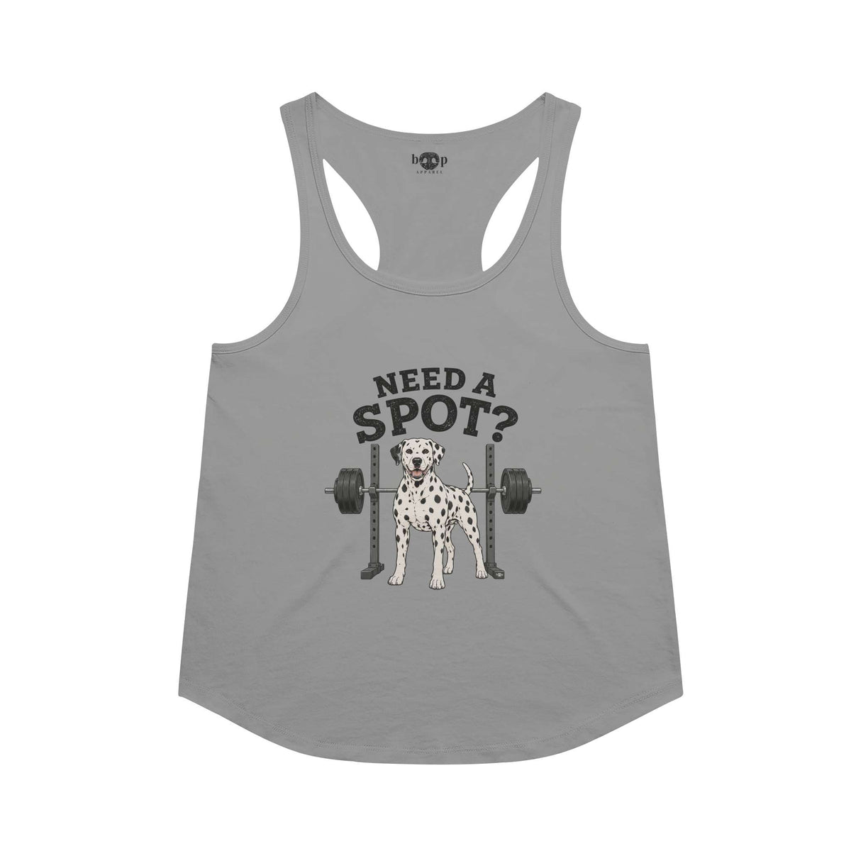 Need a Spot racerback tank in Premium Heather