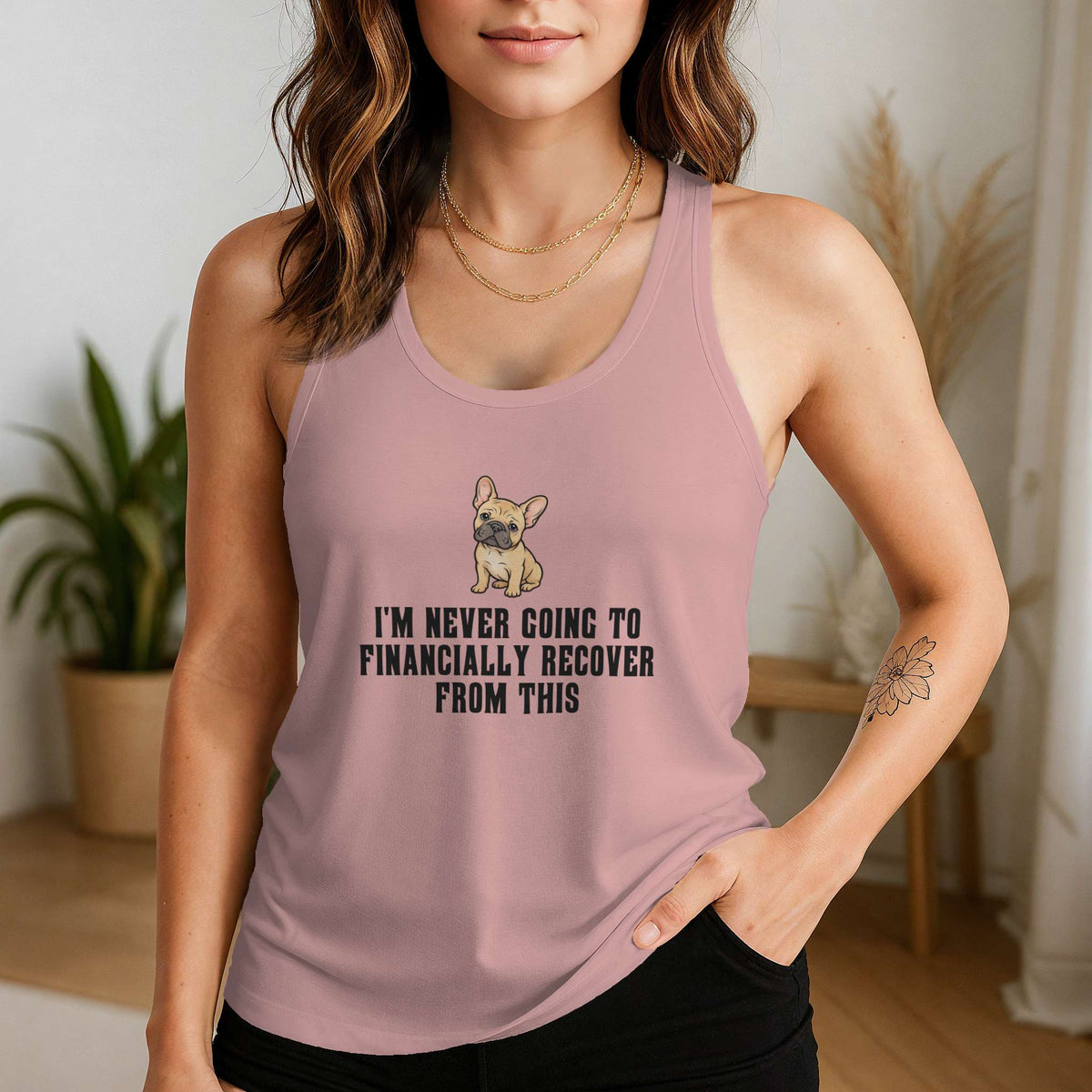 Never Financially Recover Racerback Tank, alternate view 6