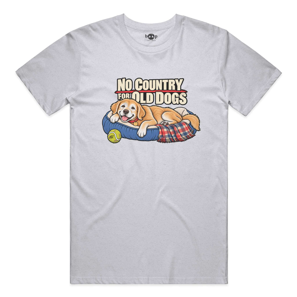 No Country for Old Dogs performance t in White Fleck Triblend