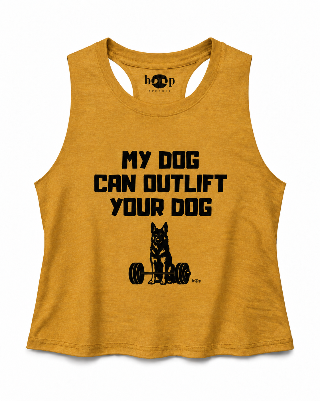 Outlift Crop Tank in Heather Mustard