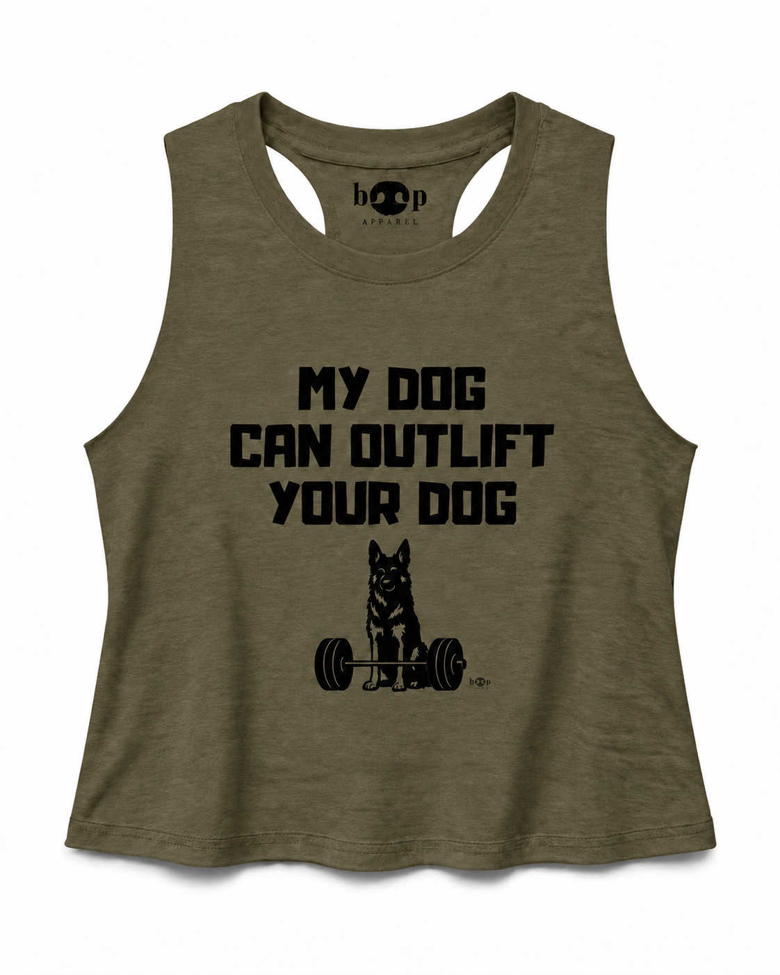Outlift Crop Tank in Heather Olive