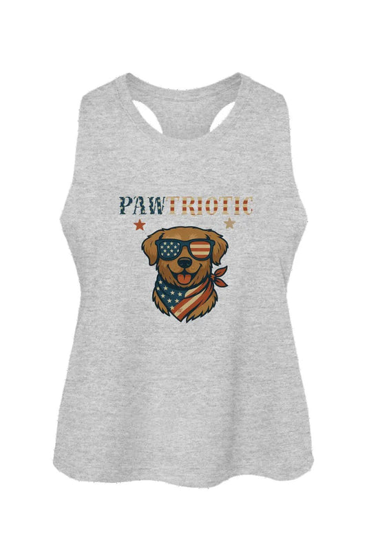 Pawtriotic crop tank in Athletic Heather