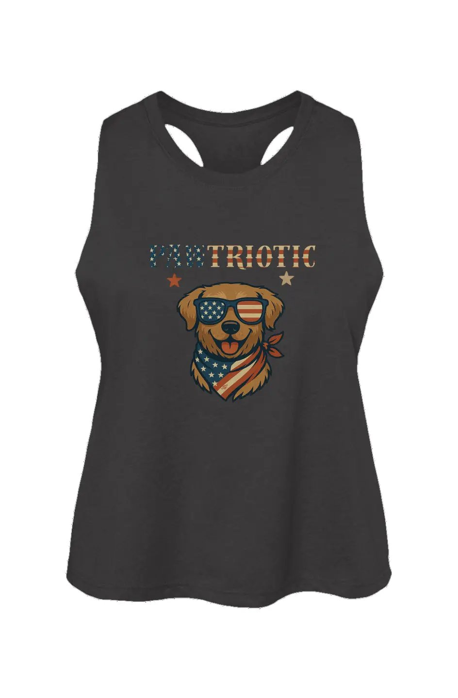 Pawtriotic crop tank in Dark Grey Heather
