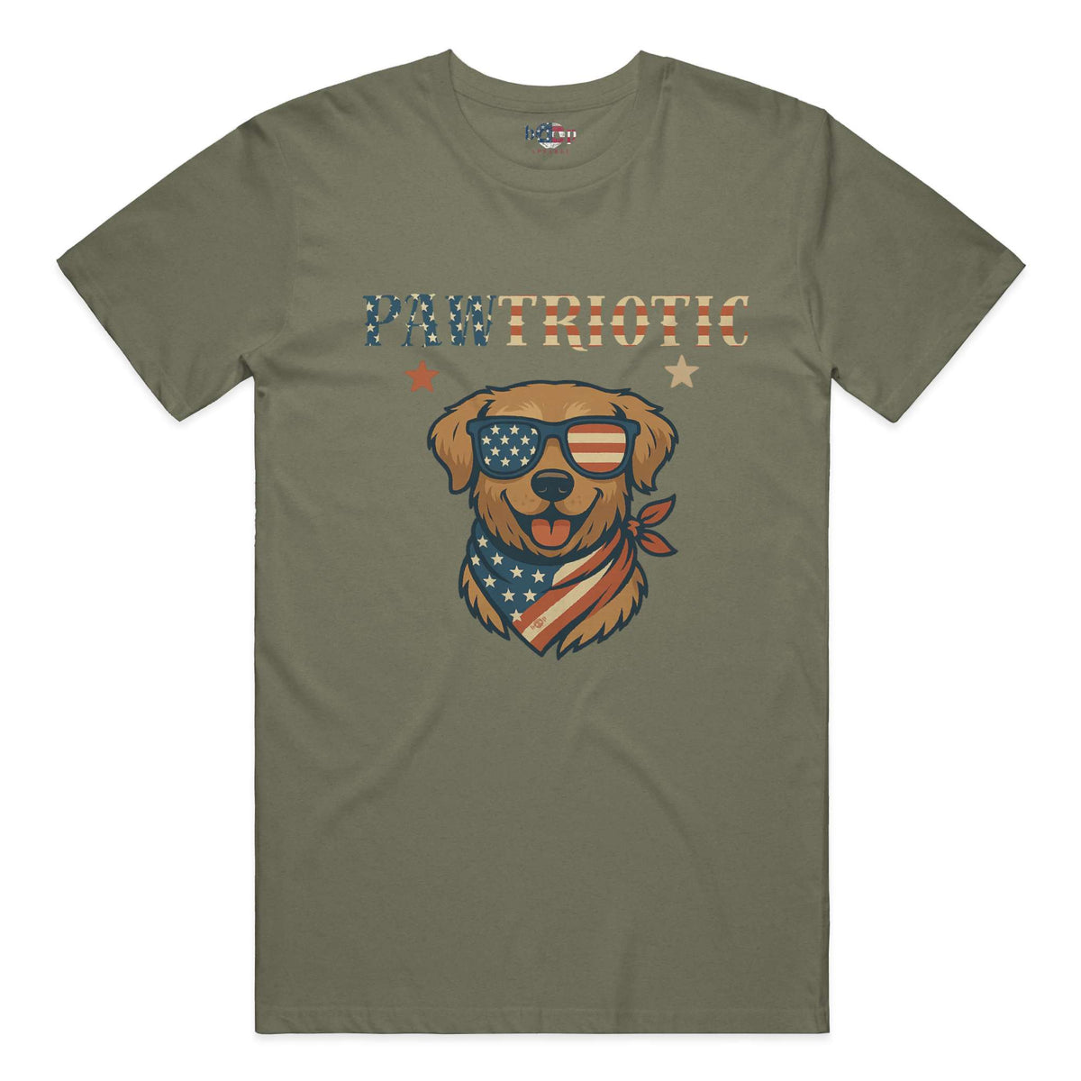 Pawtriotic everyday t in Heather Military Green