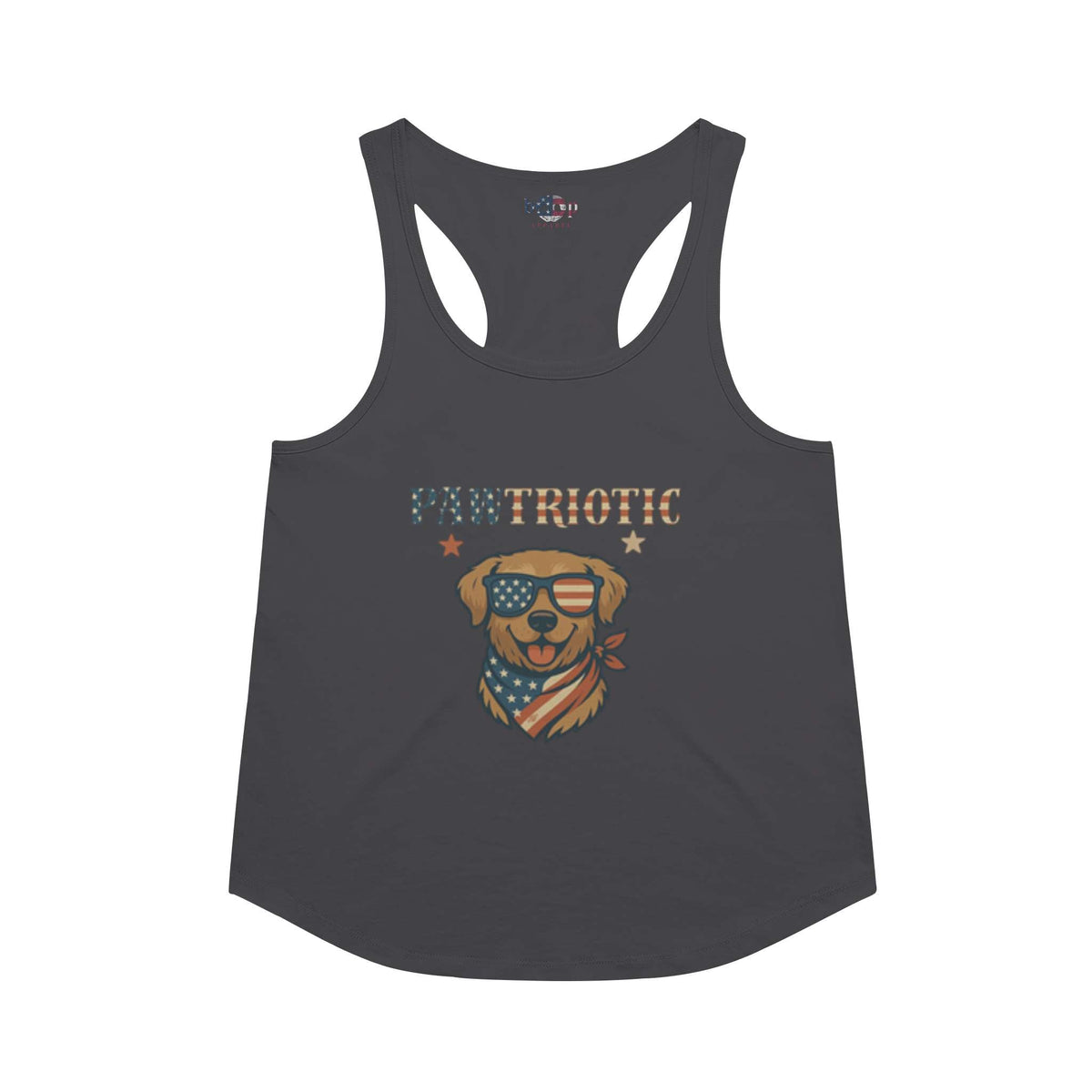 Pawtriotic racerback tank in Vintage Black