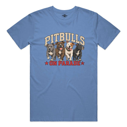 Pitbulls on Parade everyday t in Heather Columbia Blue