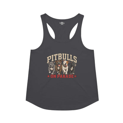 Pitbulls on Parade racerback tank in Vintage Black