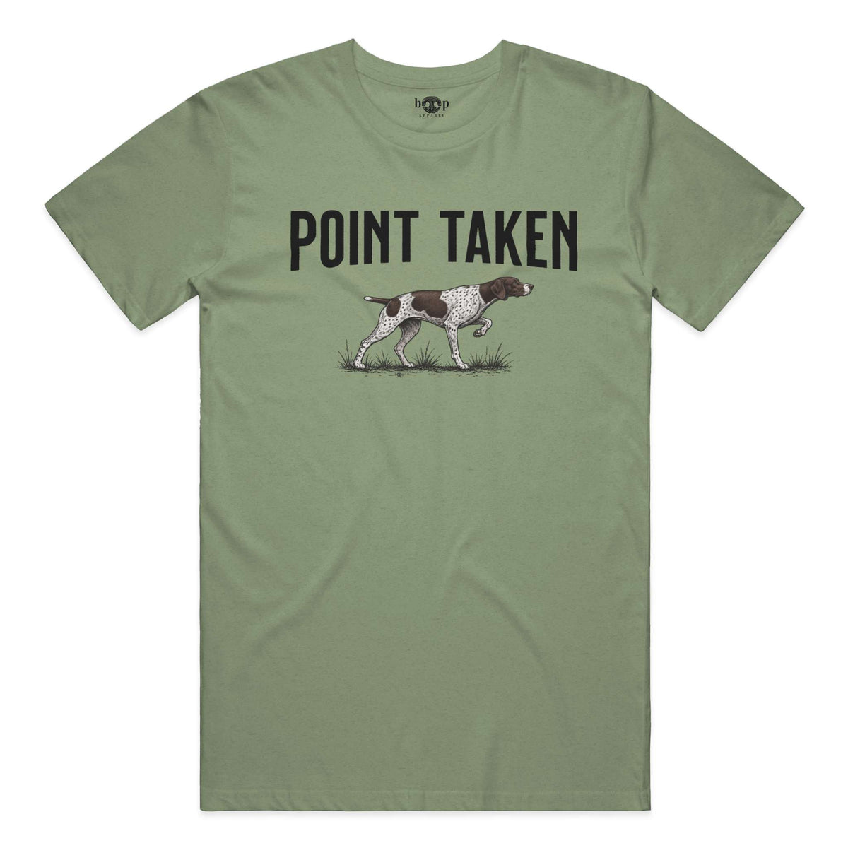 Point Taken performance t in military green triblend