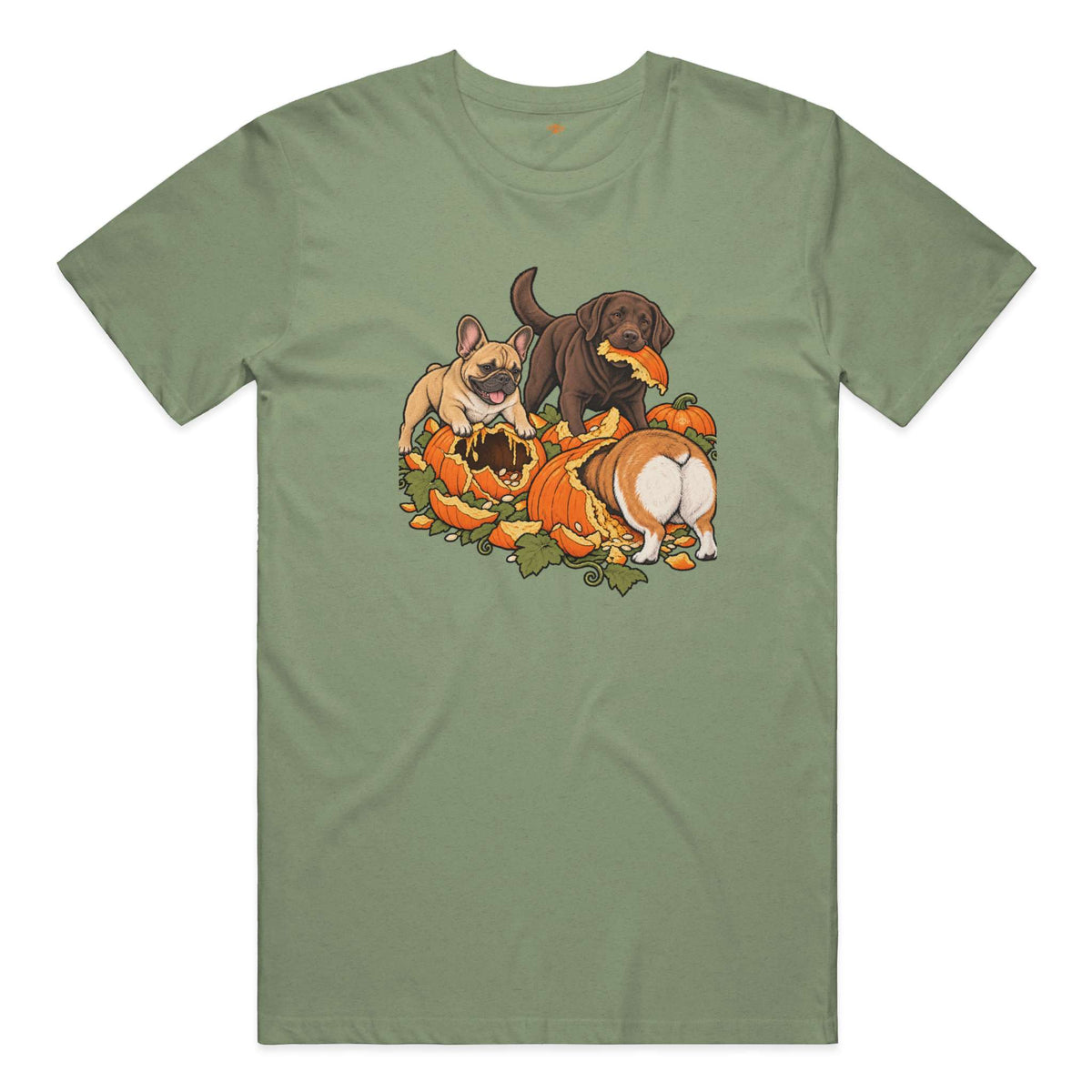 Pumpkin Patch Menaces performance t in Military Green Triblend