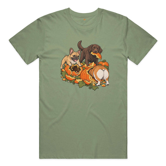 Pumpkin Patch Menaces performance t in Military Green Triblend