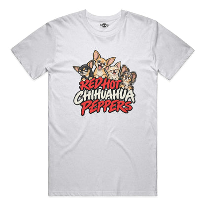 Red Hot Chihuahua Peppers everyday t in Solid White Blend
