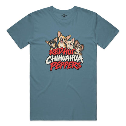 Red Hot Chihuahua Peppers performance t in Solid Slate Triblend
