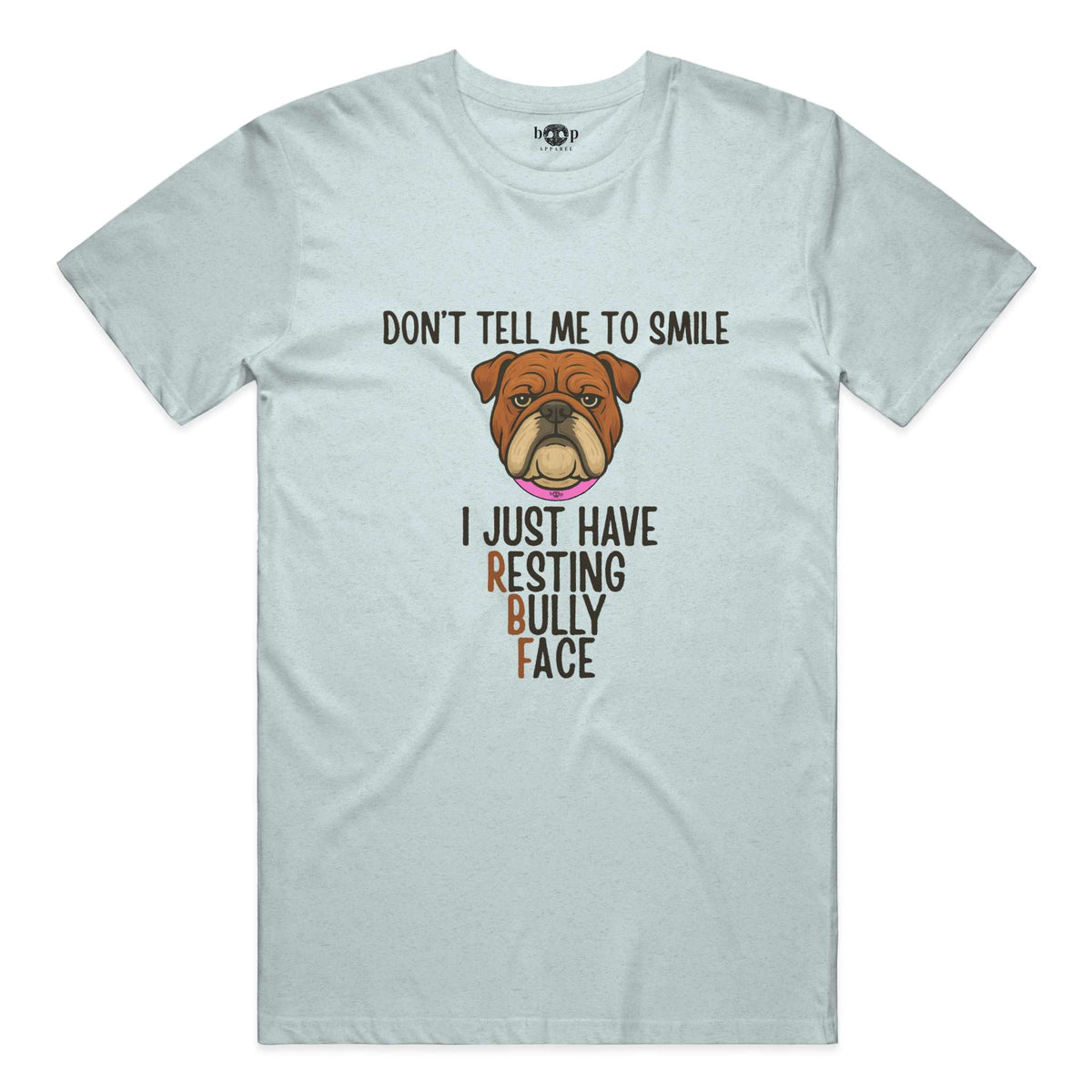 Resting Bully Face performance t in Ice Blue Triblend