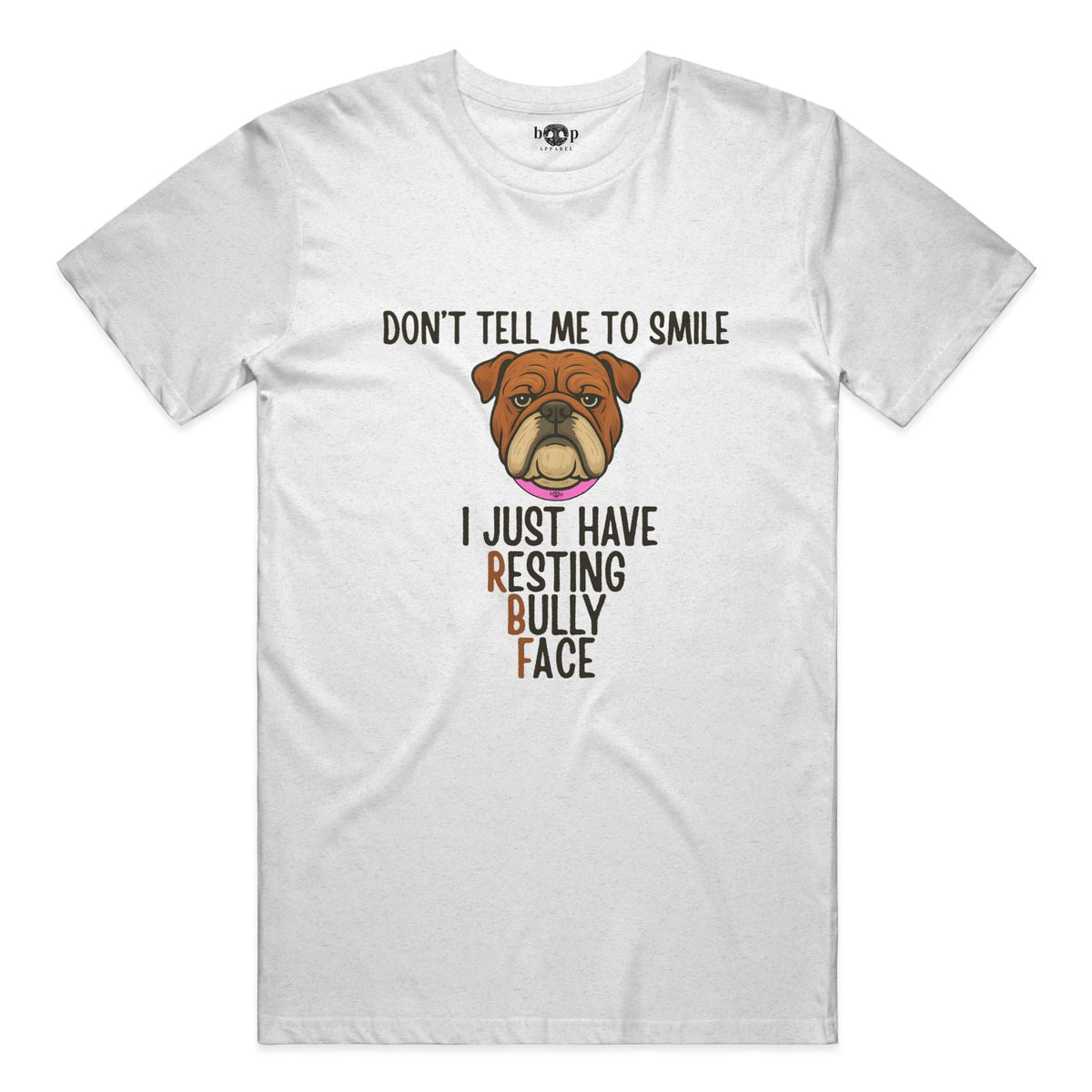 Resting Bully Face performance t in solid white triblend