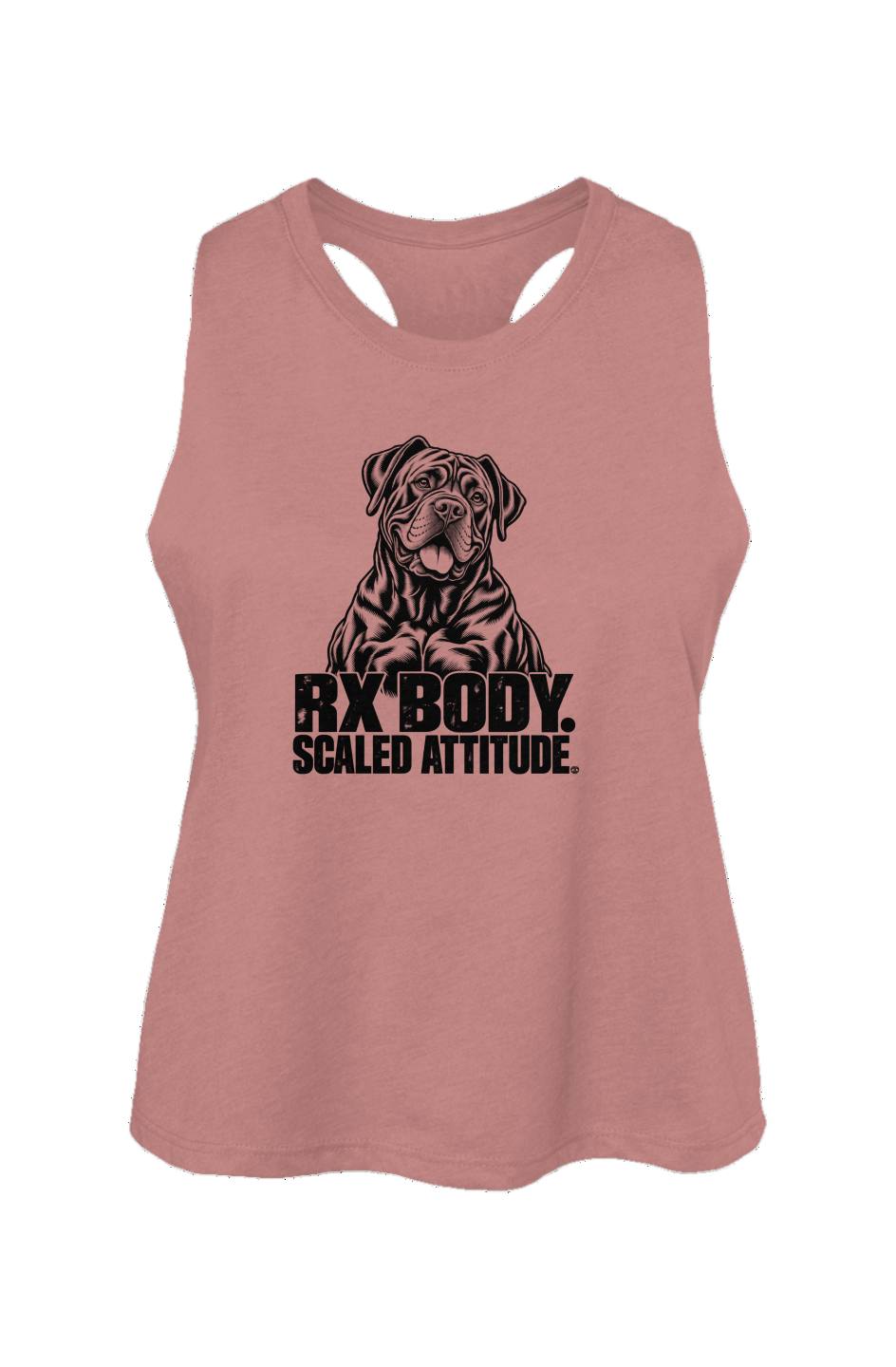 Rx Body Scaled Attitude crop tank in Heather Mauve