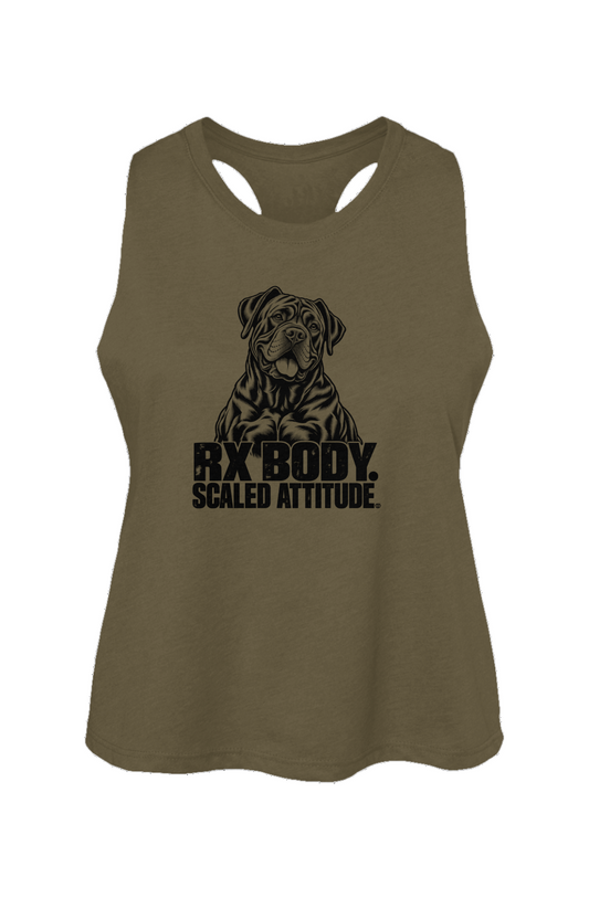 Rx Body Scaled Attitude crop tank in Heather Olive