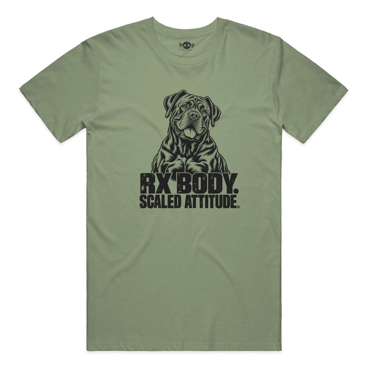 Rx Body Scaled Attitude performance t in military green triblend