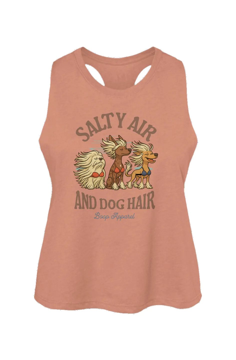 Salty Air and Dog Hair crop tank in Heather Sunset