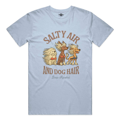 Salty Air and Dog Hair everyday t in Heather Blue