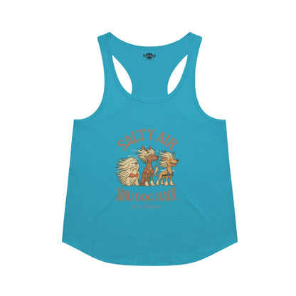 Salty Air and Dog Hair racerback tank in Vintage Turquoise