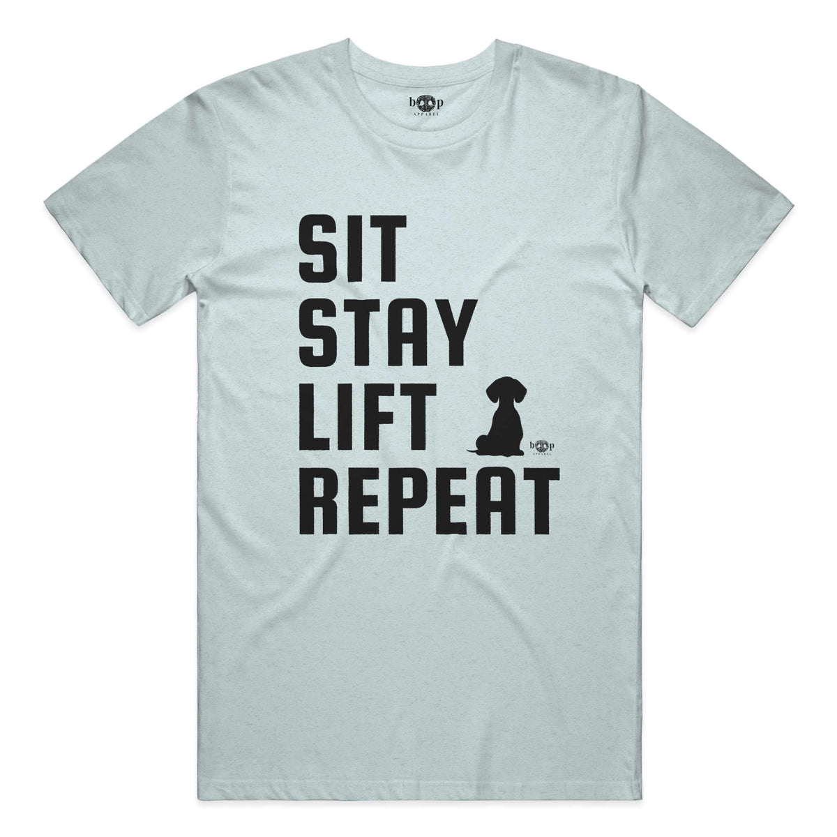 Sit, Stay, Lift, Repeat performance t in Ice Blue Triblend
