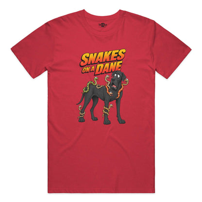 Snakes on a Dane everyday t in heather red