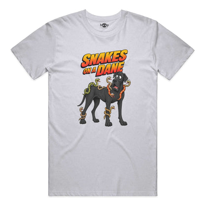 Snakes on a Dane performance t in White Fleck Triblend