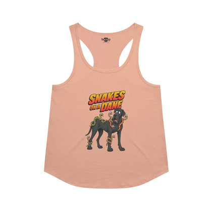 Snakes on a Dane racerback tank in Vintage Light Orange