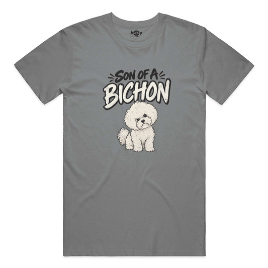 Son of a Bichon performance t in Grey Triblend