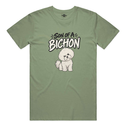 Son of a Bichon performance t in military green triblend