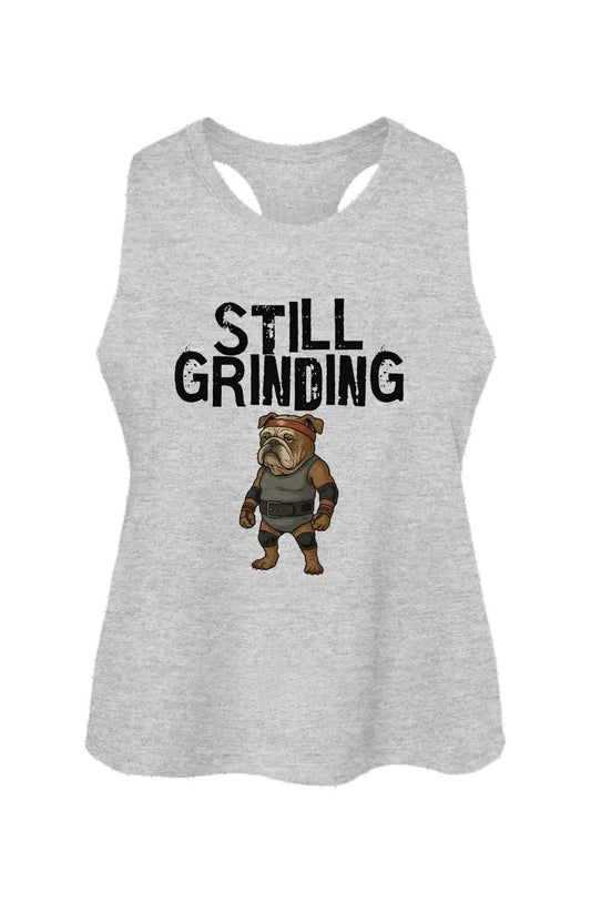 Still Grinding crop tank in Athletic Heather