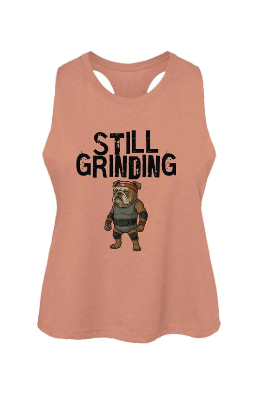 Still Grinding crop tank in Heather Sunset