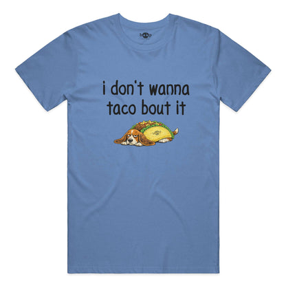 Taco Bout It everyday t in Heather Columbia Blue