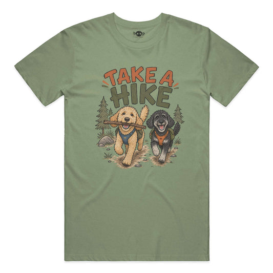 Take a Hike performance t in military green triblend