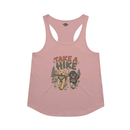 Take a Hike racerback tank in Desert Pink
