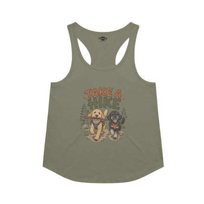 Take a Hike racerback tank in military green