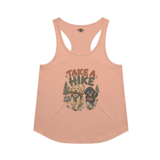Take a Hike racerback tank in Vintage Light Orange