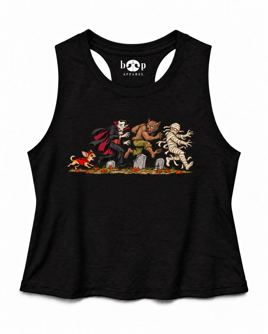 Terror Unleashed crop tank — Solid Black Blend