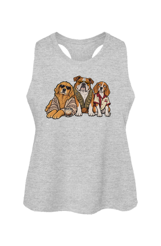 The Big Lebowwowski crop tank in Athletic Heather