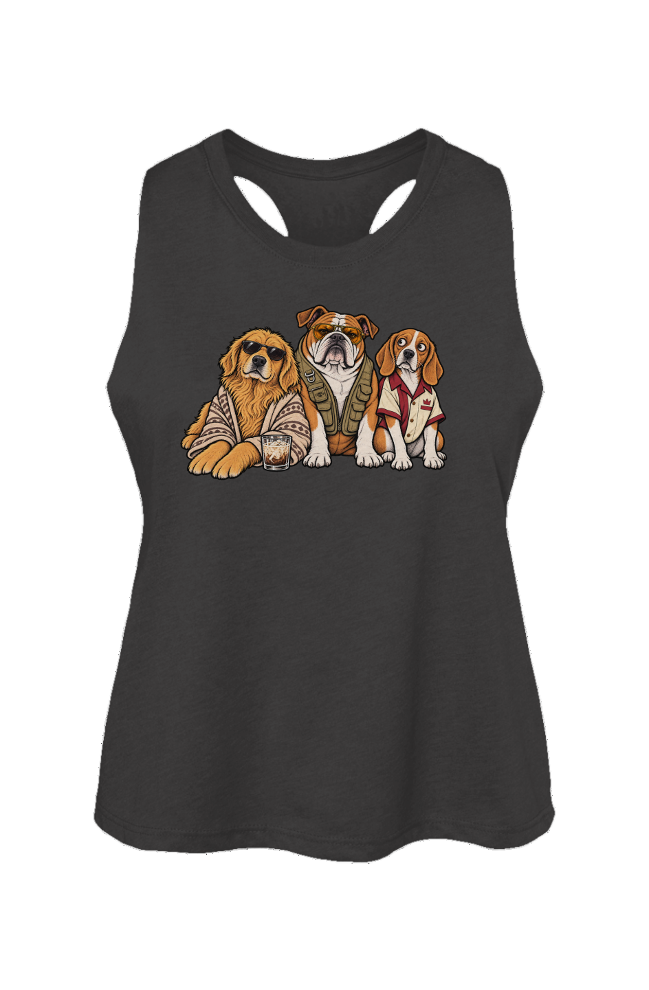 The Big Lebowwowski crop tank in Dark Grey Heather